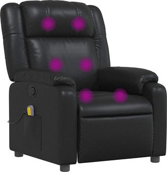 vidaXL Vidaxl - Sill&oacute;n De Masaje Reclinable Cuero Sint&eacute;tico Negro