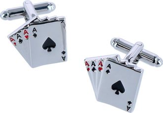 Trafalgar Store Four Of A Kind Novelty Card Game Cufflinks in Silver at Nordstrom