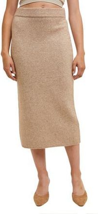 Wishlist Brushed Knit Sweater Midi Skirt in Mocha at Nordstrom Rack, Size Medium