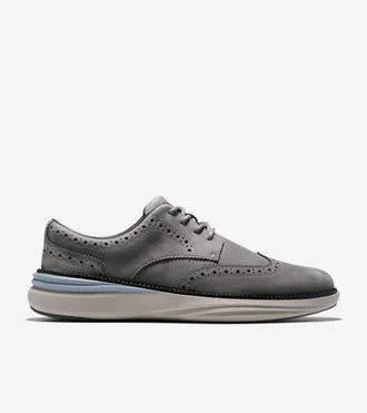 Cole Haan Mens &Oslash;riginal Grand Horizon Wingtip Oxford Shoes - Grey Size 10.5
