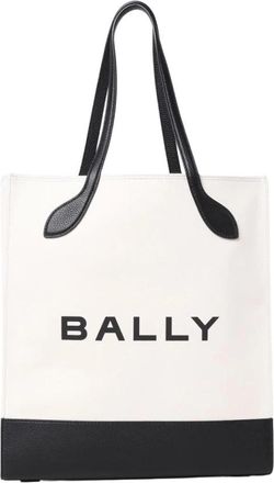 Bally Canvas Leren Tote Tas - Dames - Shoppers - Beige - ONE Size - Tassen