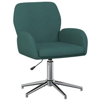 vidaXL Silla De Escritorio Giratoria 54 X 58 X 90 Cm Verde Oscuro Tela Vidaxl