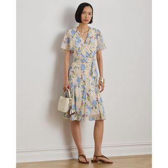 Ralph Lauren Wikkeljurk met korte mouwen en bloemenprint
