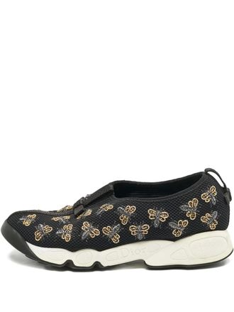 Dior bee-print mesh sneakers - women - Rubber/Mesh/Mesh - 37.5 - Black