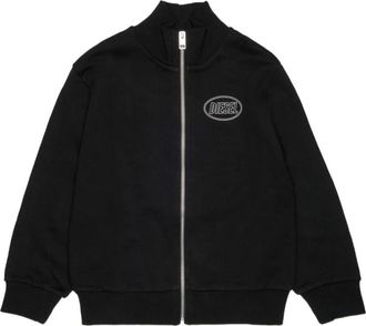 Diesel Kids Sweatshirts, male, Black, 6 Y, Felpa Scirclezip Over