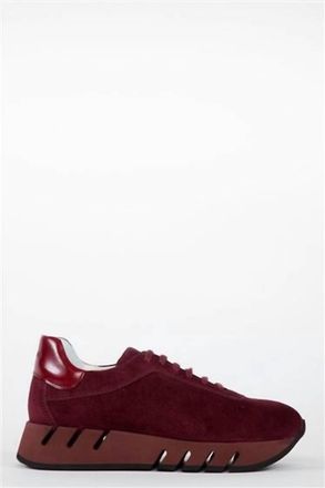 Homers Womens Lotus Crosta Velvet Sneakers In Burgundy Suede