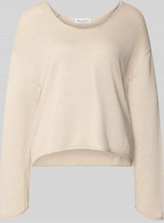 Marc O'Polo Regular Fit Strickpullover aus Baumwoll-Leinen-Mix in Stein, Gr&ouml;&szlig;e XXL