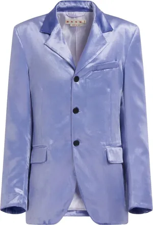 Marni Gima single-breasted satin blazer - women - Cotton/Silk - 36 - Purple