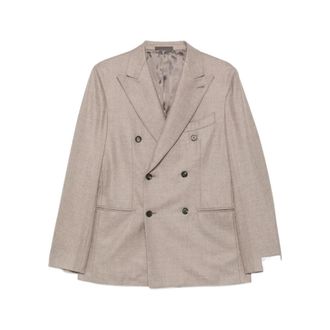 Caruso Double-Breasted Blazer - male - Caruso - Blazers - Beige - 2XL - Jackets