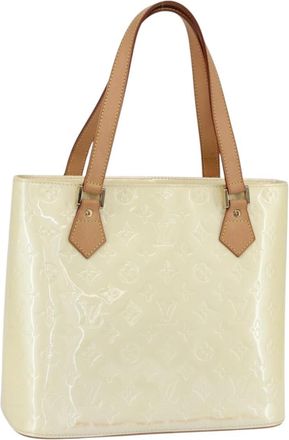 Louis Vuitton Houston Handbag Monogram Vernis Beige Patent_Leather Handbag (Pre-Owned)