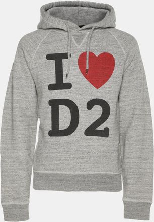 Dsquared2 Grey Graphic-Print Cotton Hoodie