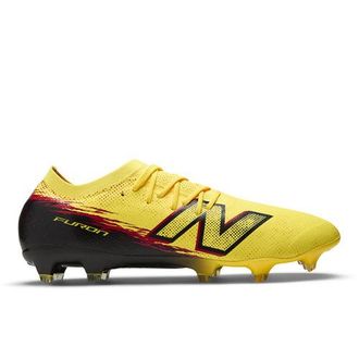New Balance Unisex Furon Pro FG V8 en Amarillo/Negro/Rojo, Talla 41.5