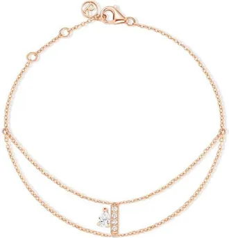 Repossi Diamond Letters Bracelet in Rose Gold at Nordstrom, Size 17