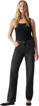 Levi's Damesjeans met lage taille en rechte pijpen uit de Pro-collectie (Zwart)