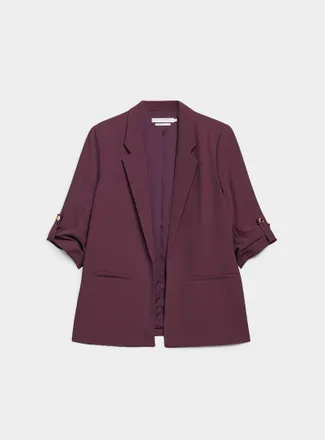 Contemporaine Womens Lightweight crepe open casual jacket