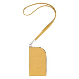 Rick Owens Accessoires, Heren, Geel, ONE Size, Leer, Edfu Neck Wallet