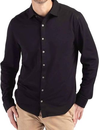 Cutter & Buck Advantage Eco Soft Long Sleeve Button Down Shirt In Black