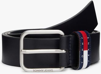 Tommy Hilfiger Mens Tommy Jeans Badge Logo Leather Belt - Navy - 40