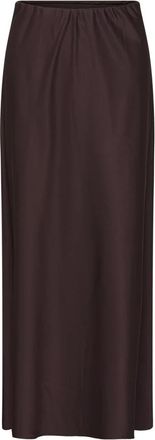 Saint Tropez Lodisa Maxi Rok - Dames - Maxi Rokken - Bruin - M - Leer - Rokken