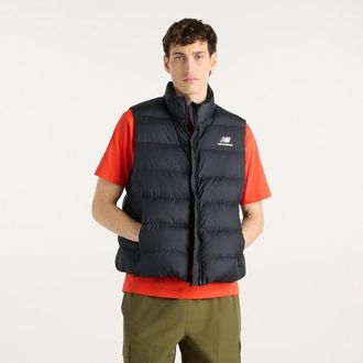New Balance Mens Boston Puffer Vest in Black Polyester, size X-Large