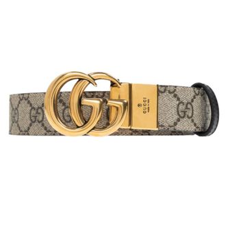 Gucci GG Marmont Supreme Canvas Reversible Belt, Size 100 cm