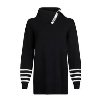 Liu Jo Truien & Vesten, Dames, Zwart, S, Polyester, Chique Zwart & Wit Trui Aw 25