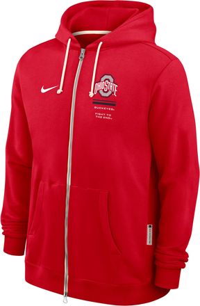 Nike Ohio State Sideline Standard Issue Nike Mens Dri-FIT College Full-Zip Hoodie in Red | 03AV65NOH-1FA