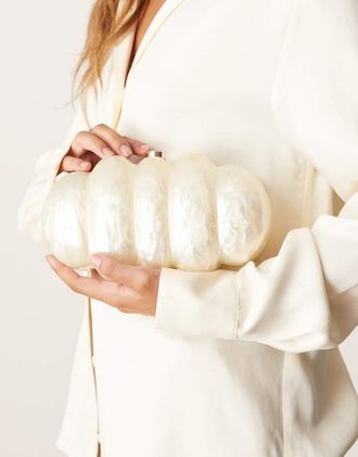 True Decadence Pochette a bolle in resina bianca-Bianco