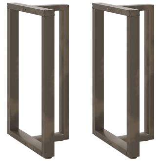 Berkfield Home Bar Table Legs T-Shaped&not;2 pcs Natural Steel 60x35x(100-101) cm Steel in Black