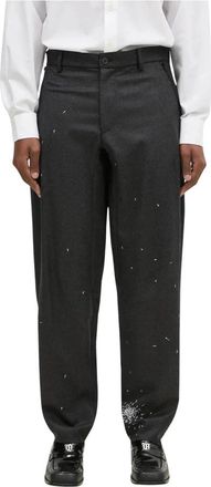 Undercover Wool Straight-Leg Pants - Heren - Straight fit broeken - Grijs - L - Wol - Broeken