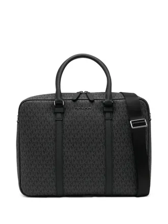 Michael Kors monogram briefcase - men - Fabric/Fabric - OS - Black