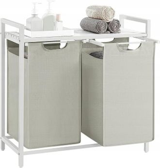 OEM Cesto De Ropa Moderno De Dos Compartimentos Con Estante