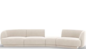 BLOOMINGLOFT 6-Sitzer Design Sofa Miley Ii mit abgerundeter Form rechts - Samtbezug