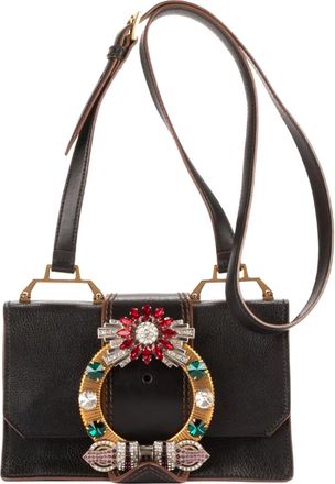 Miu Miu Borsa a tracolla con decorazione - Nero