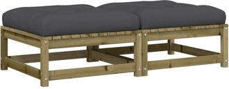 vidaXL Taburetes De Jard&iacute;n Con Cojines 2 Uds Madera De Pino Impregnada Vidaxl