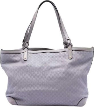 Gucci Pre-owned Tote Bags, female, Purple, Size: ONE SIZE Pre-owned Embossed Leather Tote