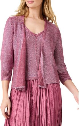 Nic+Zoe Subtle Sparkle 4-Way Cotton Blend Cardigan in Terra at Nordstrom Rack, Size Small