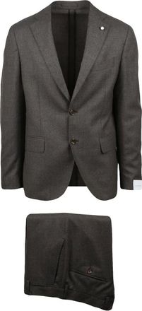Luigi Bianchi Mantova Kostuums, Heren, Bruin, M, Wol, Giacca Stondata