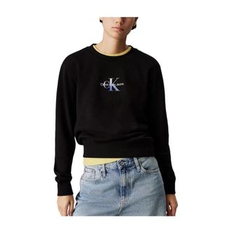 Calvin Klein Gradient Monogram Crewneck Sweatshirt - Dames - Sweatshirts - Zwart - S - Katoen - Hoodies & sweatvesten