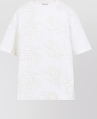 Moncler floral embroidery jersey t shirt side tie