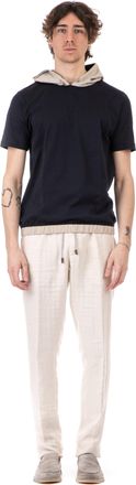 Eleventy Bimaterial Hoodie T-Shirt