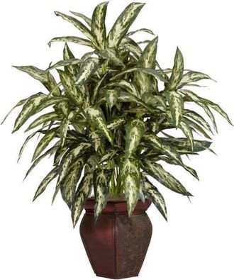 Nearly Natural Aglaonema with Decorative Vase Artificial Plant in Green at Nordstrom