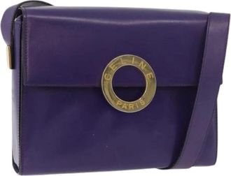 Celine Pre-owned Vintage Schoudertas - Dames - Vintage Schoudertas - Paars - ONE Size - Leer - Vintage