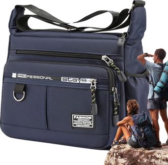 Generic Bag Men - Oxford Cloth Waterproof Sling Bag | Comfortable Multi-Layer Shoulder Organizer with Secure Zipper Closure Everyday Travel & Commuting for Ph