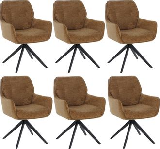 Hhg [nunca Usado] Juego De 6 Sillas De Comedor Hhg-710, Silla De Cocina Giratoria Con Retorno Autom&aacute;tico, Tejido (680 G/m&sup2;) De Chenilla Con Certificaci&oacute;n 