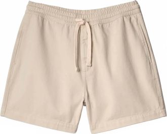 Merz b. Schwanen Mens Lightweight Cotton Twill Shorts In Chalk