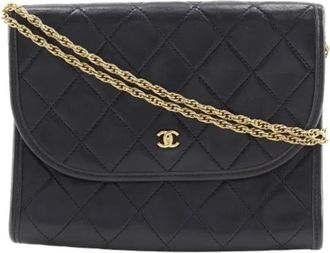 Chanel Pre-owned Leather chanel-bags - Dames - Vintage Schoudertas - Zwart - ONE Size - Leer - Vintage