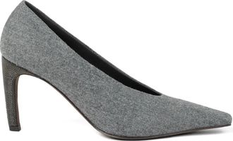 Brunello Cucinelli 85 mm flanellen pumps - Grijs