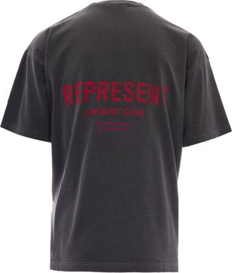 Represent Mens T-Shirt Owners Club Washed Black Cotton T-Shirts And Polos