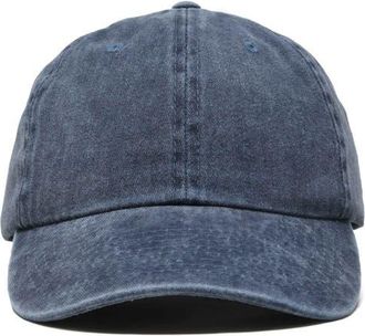 Dalix Washed Cotton Baseball Cap in Washed Navy Blue at Nordstrom